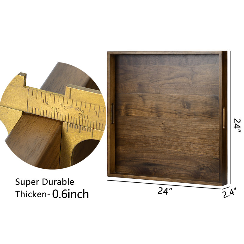 Glantz Square Solid Wood Serving Tray, 2.4" H x 24" W x 24" D
