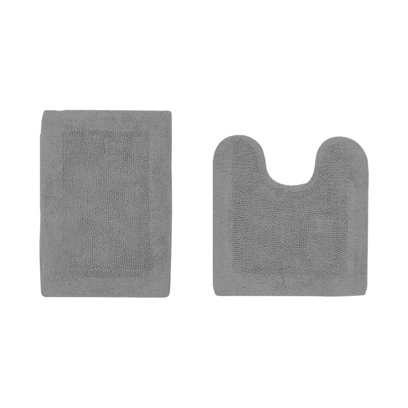 Ensemble de tapis pour salle de bain 2 pièces Moriceau, Gris, 2 pièces (17 po x 24 po | 20 po x 20 po)