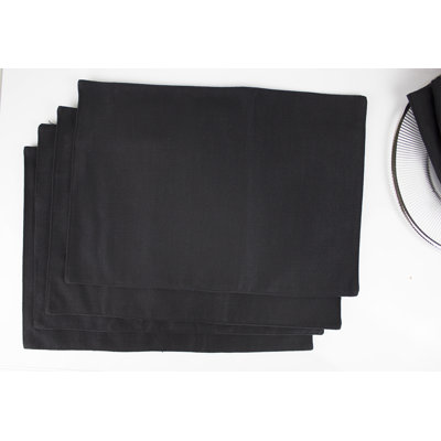 Burgundy Modern Plain Design Set Of 4 Placemats