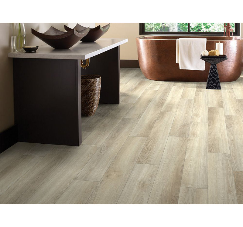 Plancher de vinyle imperméable de luxe Shaw Stablitas l 7 mm x l 7 po x L 48 po, Marin