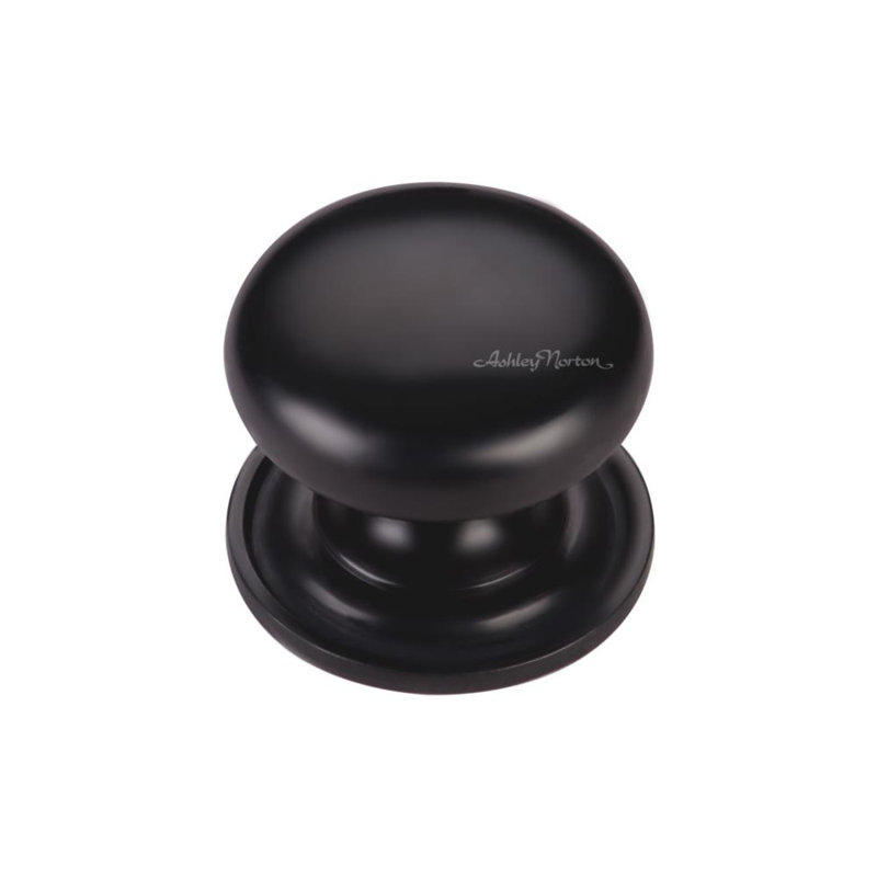 Bouton d'armoire rond rose, Noir mat, 1 1/4"