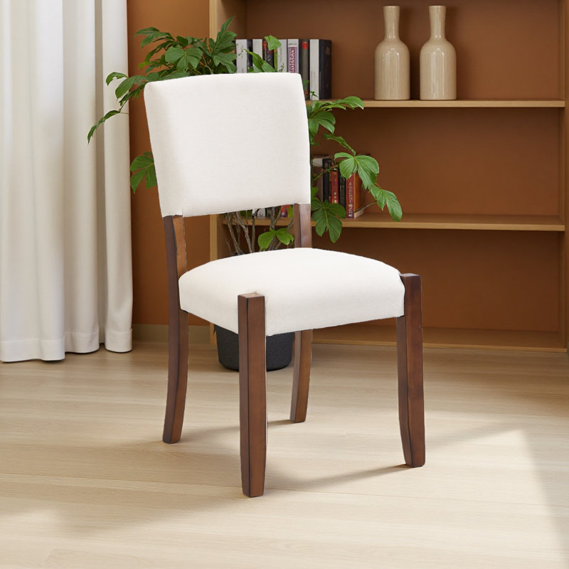 Ensemble de 4 chaises de salle à manger rembourrées, chaises de cuisine ergonomiques avec mousse de haute qualité et pieds en bois d'hévéa massif, chaises d'appoint modernes et confortables pour la salle à manger