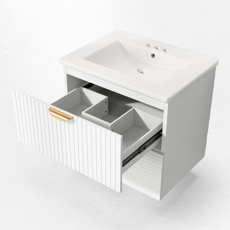 Ensemble de meuble-lavabo simple mural 24,03 "Resh