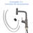 4 Spray Modes Gunmetal Black Faucet, 360 Pull - Down Feature, Splash Functionality, Ceramic Cartridge, Installation Guide, 1.57 Inches Spout Width Kitchen Faucet In Stainless Steel, For Multiple-2130815122