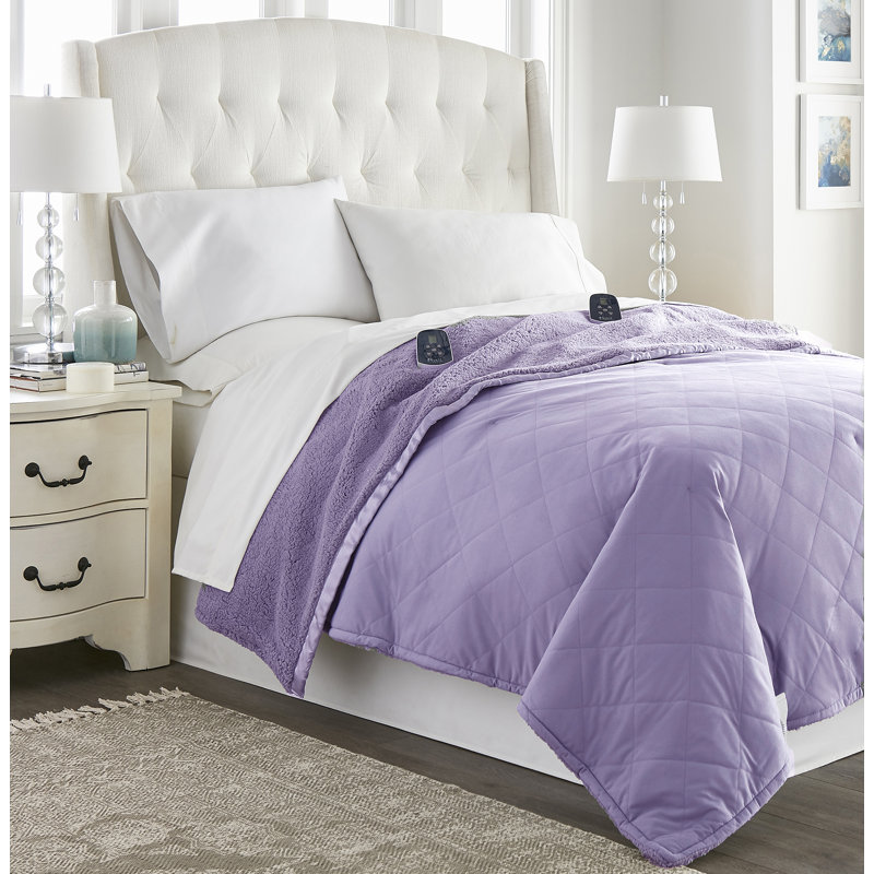 Couverture électrique en sherpa Micro Flannel®, Très grand, Améthyste