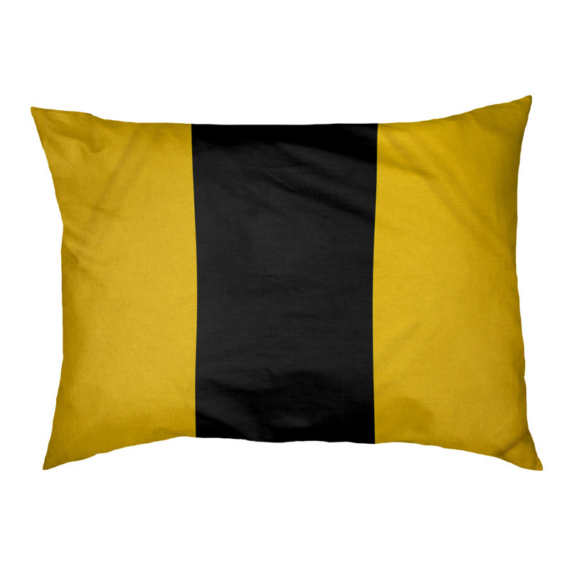 Coussin New York Bronx, Jaune / noir / jaune, Grand (l 50 po x P 40 po x H 7 po)