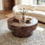 Table basse de luxe moderne avec design en faux marbre - structure en bois massif avec plateau en composite ECC - aucun assemblage requis - résistant aux rayures et aux fissures-126123519
