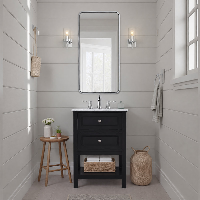 Ensemble de meuble-lavabo simple 24 po Bonsai, Noir