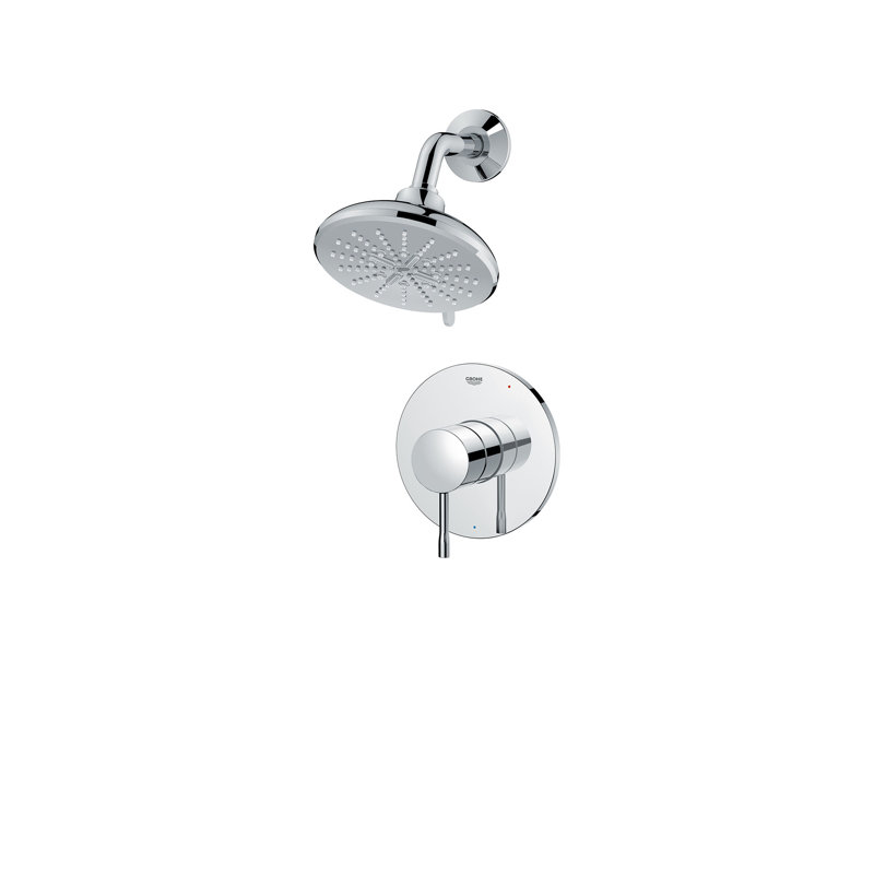 Essence Shower Faucet with Rough-in Valve, StarLight Chrome