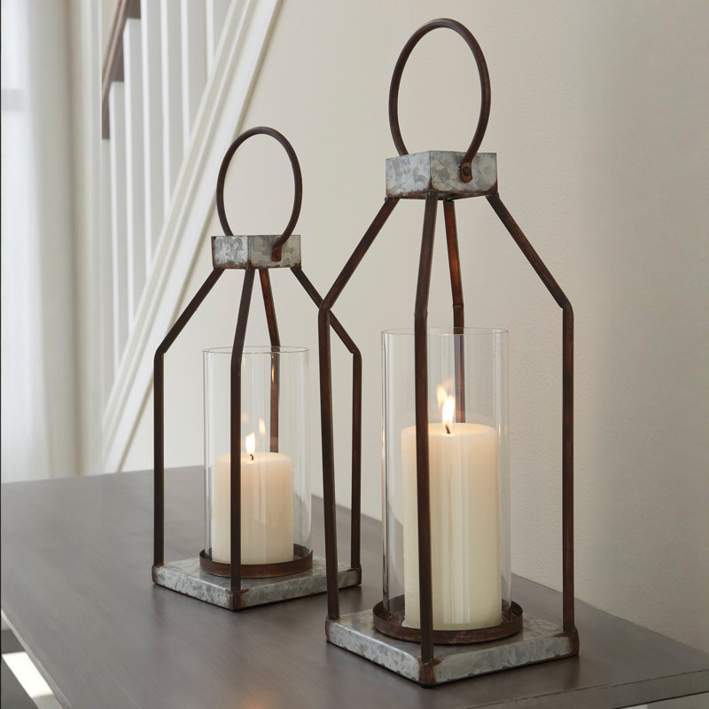 17'' H Metal Tabletop Lantern