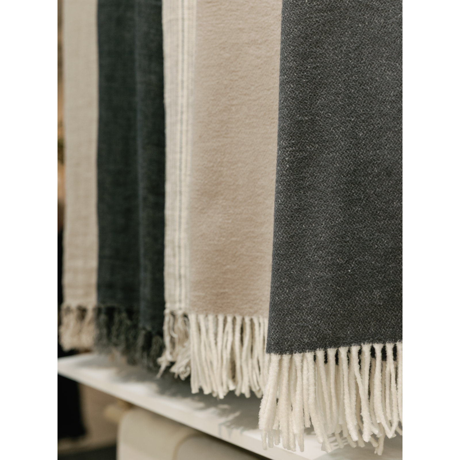 Mandy Handwoven Cotton Throw Blanket, Charcoal 