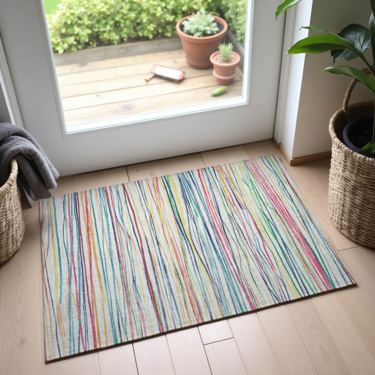 Premium Machine Washable Harjo AMF1603 Stripes Rug
