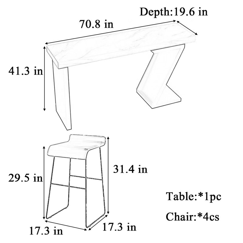Cadiz, 41.3"H x 70.8"L x 19.6"W, Black/White