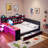 Modern Gaming Daybed With Integrated Desk, Light Strips, Built-in Charging Station, 3 Storage Drawers And Storage Shelves-1536194665-1536194664