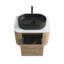 36 inch Bathroom Vanity with Sink, Walnut Wall Cabinet with Free Towel Rack, Single Black Oval Striped Ceramic Basin Design, without Drain and Faucet, Pre-assembled-1799642812-1799642814
