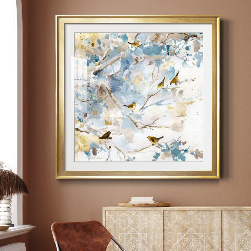 Topaz Spring I - peinture encadrée, H 30,5 po x l 30,5 po x P 1,5 po, Doré