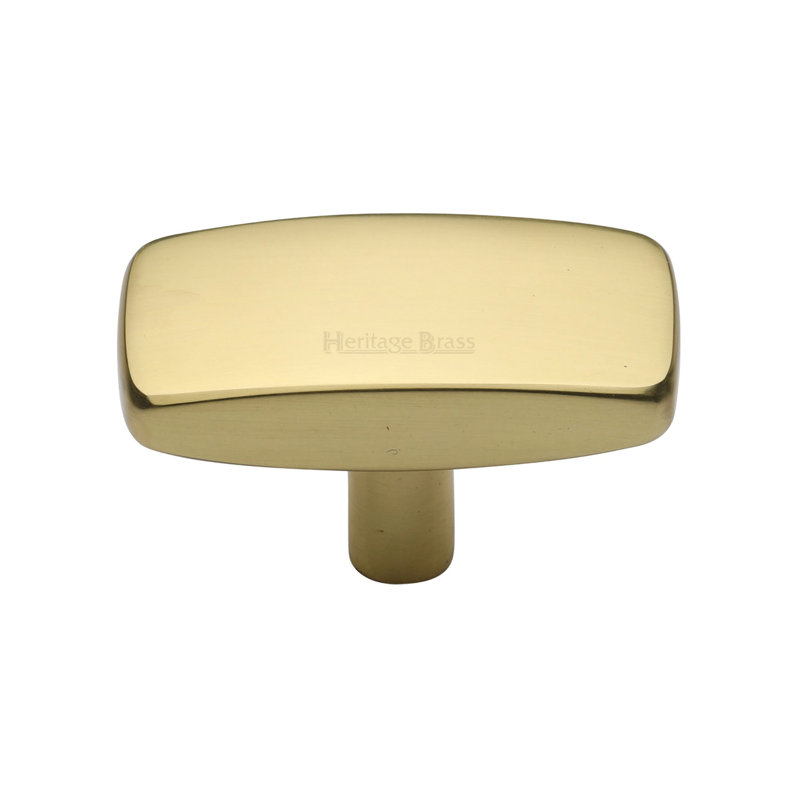 Heritage Brass Cabinet Knob Rectangular Design, 41mm L x 22mm W x 28mm H, Satin Nickel