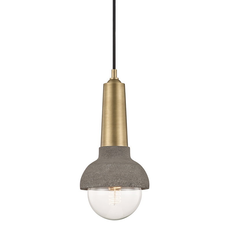 Macy 1 Light Pendant, Aged Brass