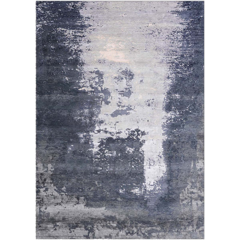 Tapis gris anthracite / gris tissé à la main 4 pi x 6 pi, Rectangle 9 pi x 12 pi
