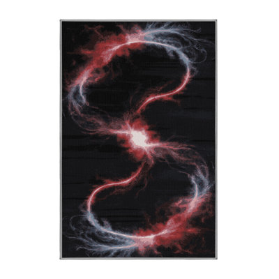 Machine Washable Space Gray Area Rug
