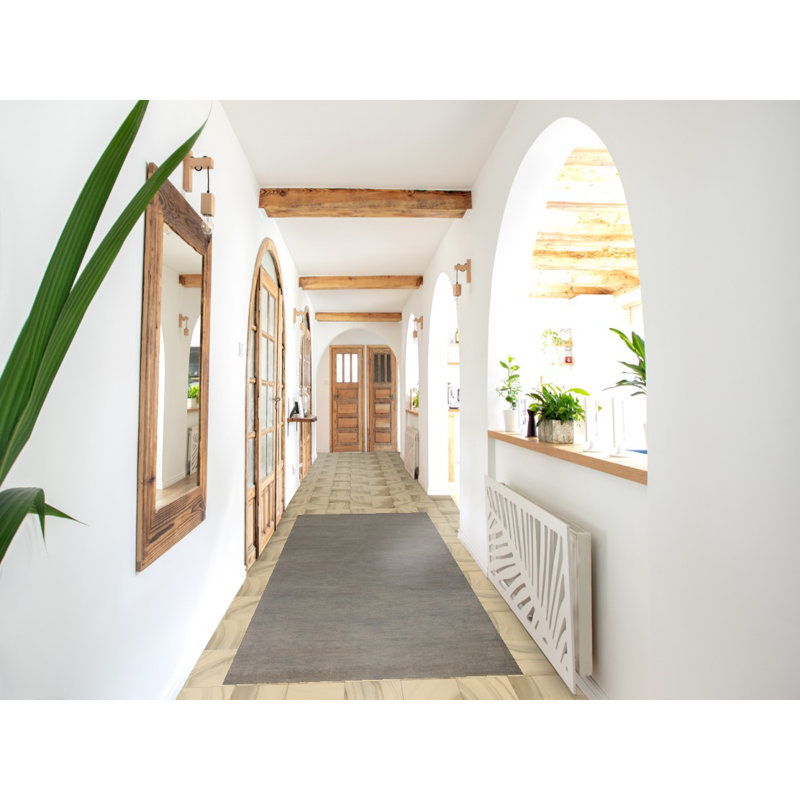 Tapis de couloir gris moderne Gabbeh 3 x 10
