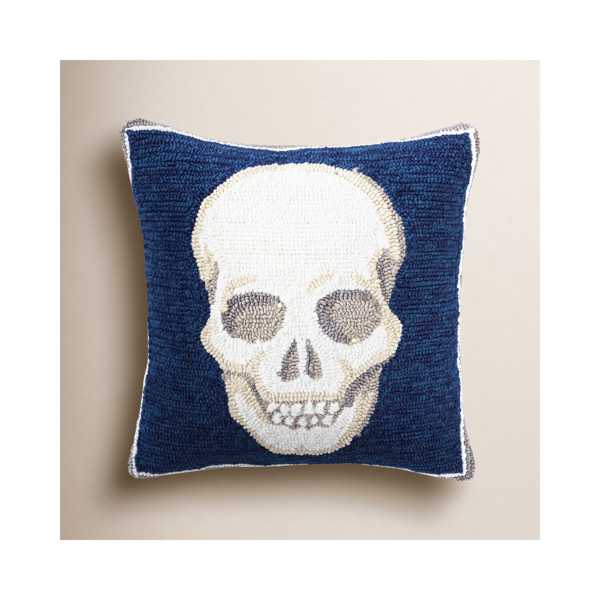 Embroidered Indoor/Outdoor Throw Pillow