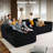 109" Corduroy Sleeper Sofa, Modular Compression Sectional Sofa Bed with Pillows, No Assembly Required-1275964937