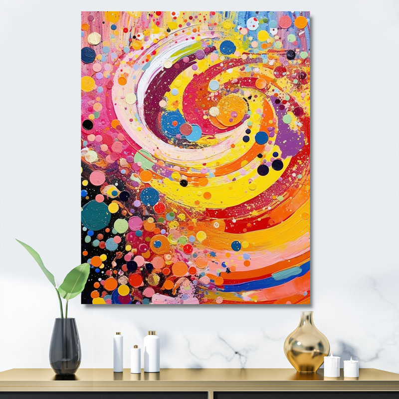 Printemps célébration abstraite, reproduction d'art sur toile, H 44 po x l 34 po x P 1,5 po, Toile tendue