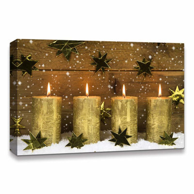 Christmas Holiday Celebration Candles X15 - Photographie sur toile tendue