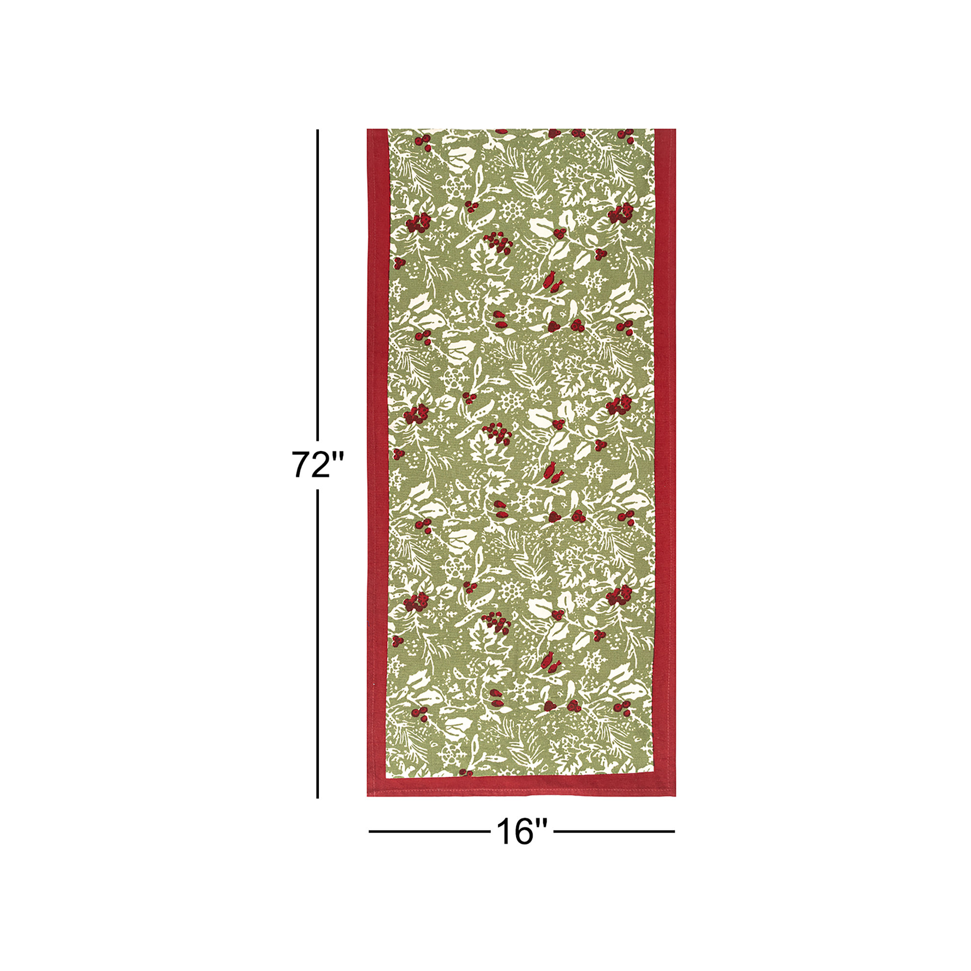 Liljan Floral Christmas Table Runnner, 72" x 16"