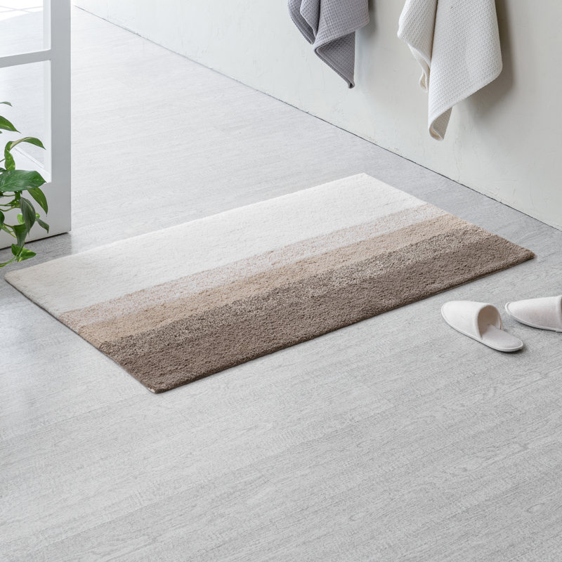 Raul 100% Cotton Non-Slip Bath Mat, Brown, 30" W x 50" L