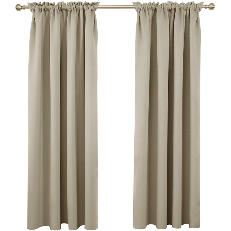 Peniste Room Darkening Curtain Pair, 52" W x 108" L, Beige