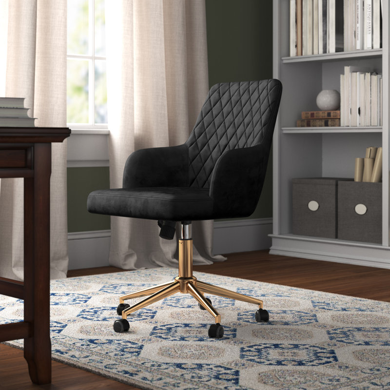 Velvet Task Chair, Black