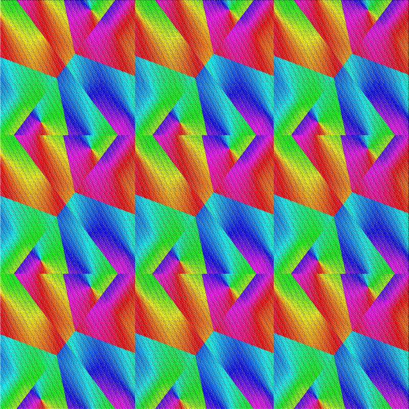 Tapis abstrait vert / bleu / rouge, Carré 7 pi
