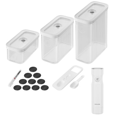 Fresh & Save Cube Vacuum Starter Set, M / 5 Piece, Transparent-White