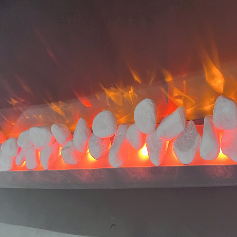 48 Inch Curved Front Wall Mounted Electric Fireplace With Remote