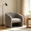Fauteuil d'appoint en tweed gris avec accoudoirs rembourrés intégrés et incurvés