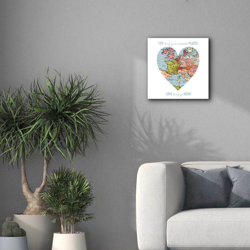  «Love Map» par Erin Clark, art mural sur toile, 18 po x 18 po, H 18 po x l 18 po x P 0,75 po