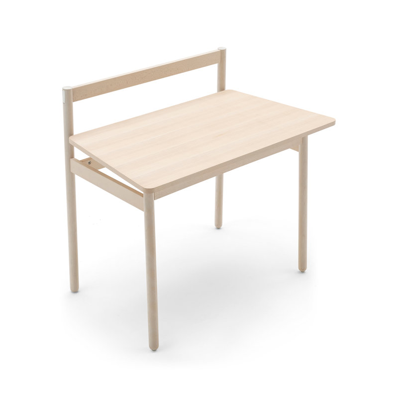 Ens Desk with Wooden Top, Bleached Beech, Bleached Beech