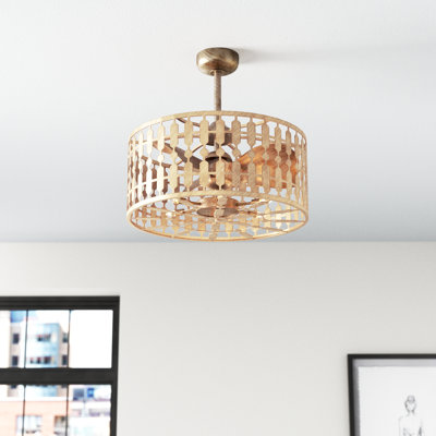 Ventilateur de plafond cage à 20 pales 20 po avec télécommande et ensemble d'éclairage inclus Quarles