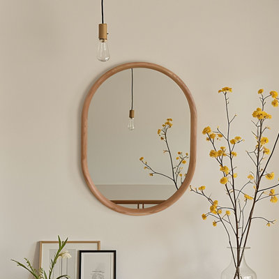 Solid Wood Oval Mirror
