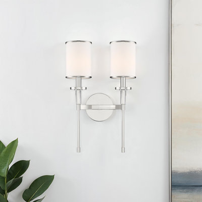 Buntingford 18.5" H 2-Light Dimmable Steel Wallchiere with Crystal Accents