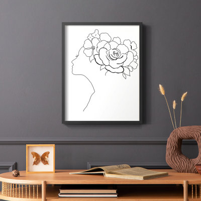 Fashion Floral Sketch II Framed Print - Solid Wood