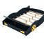 Lit double en forme de voiture de course avec rangement - Bleu foncé / jaune Fabrication en bois robuste pour chambre à coucher-853830440-853830442