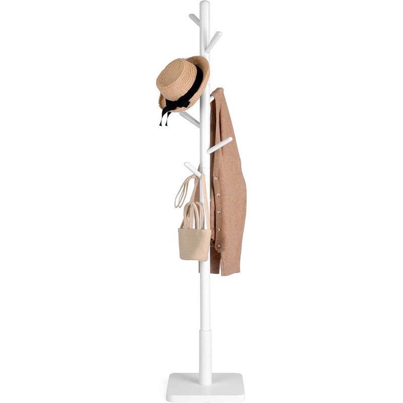 Freestanding 8 - Hook Coat Rack, Cloud White