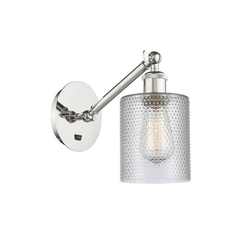 Shauna Armed Sconce, Incandescent, Clear, Polished Nickel