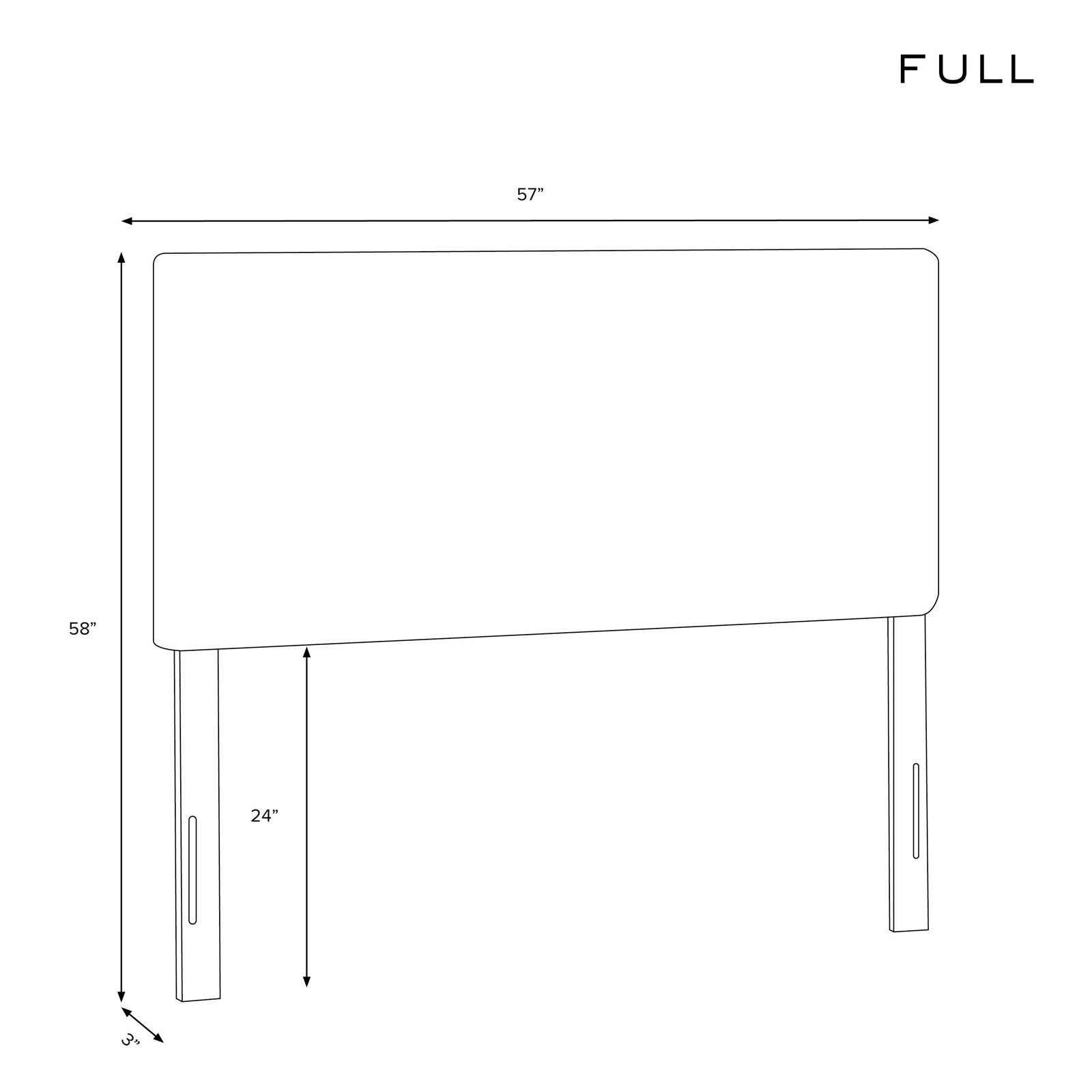 Fabria Upholstered Headboard, Modern Pepper Tweed, Full / Double