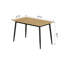 Table de salle à manger moderne minimaliste en panneau de fibres à densité moyenne, table de salle à manger élégante, table de salle à manger de cuisine, robuste et durable, facile à assembler, pieds en métal noir, convient pour 4 à 6 personnes, convient à la maison-171976557