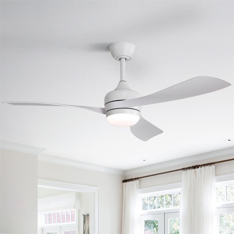 52-Inch Ceiling Fan With 3 ABS Blades, White, White