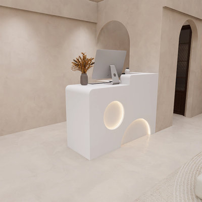 Modern Rectangular Manufactured Wood Reception Desk